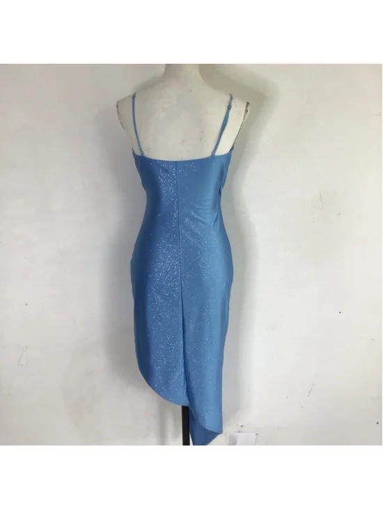 Honey and Rosi Women Elegant Blue Sparkle Asymmetrical Dress M - Picture 2 of 12